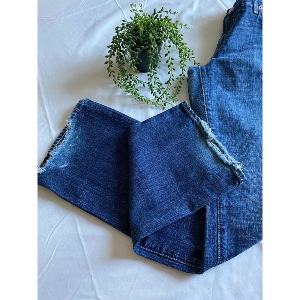 Womens J. Crew Jeans 30 x 32 Hipslung Distressed Hem Whisking GUC